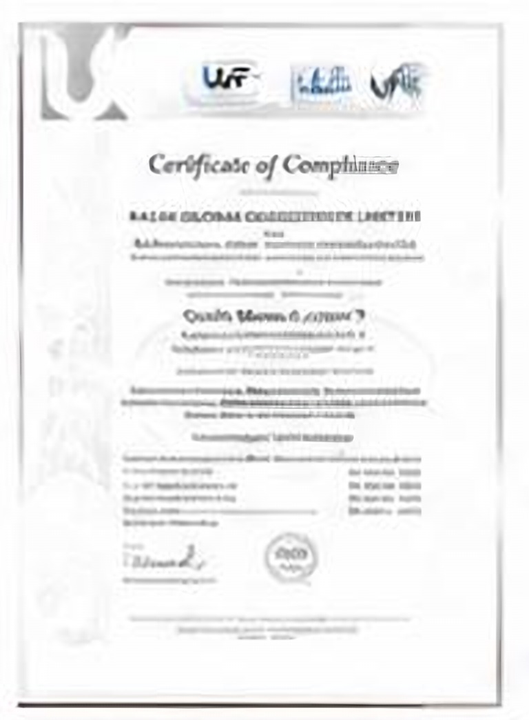 Certificate of compliance