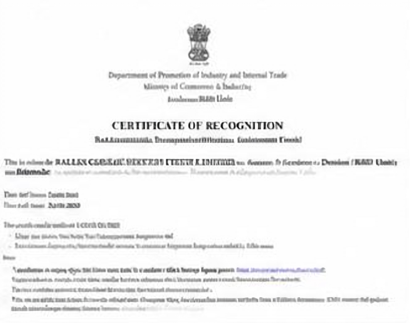 DPIIT recognition