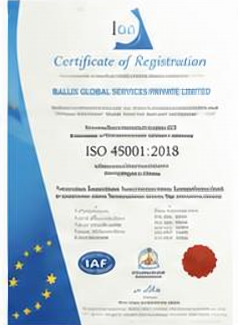 ISO 45001 certificate